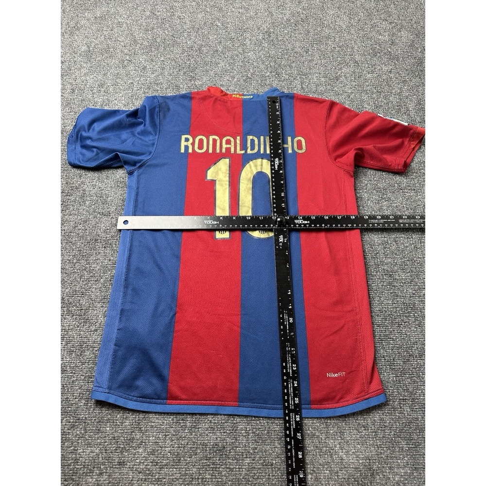 Boys Soccer Nike Barcelona Ronaldinho Home Jersey Blue Red, Size XL (18–20) - Picture 8 of 11